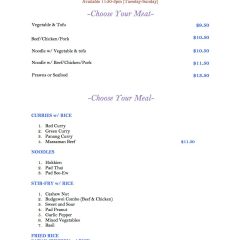 Ocean Thai Menu-Budgewoi